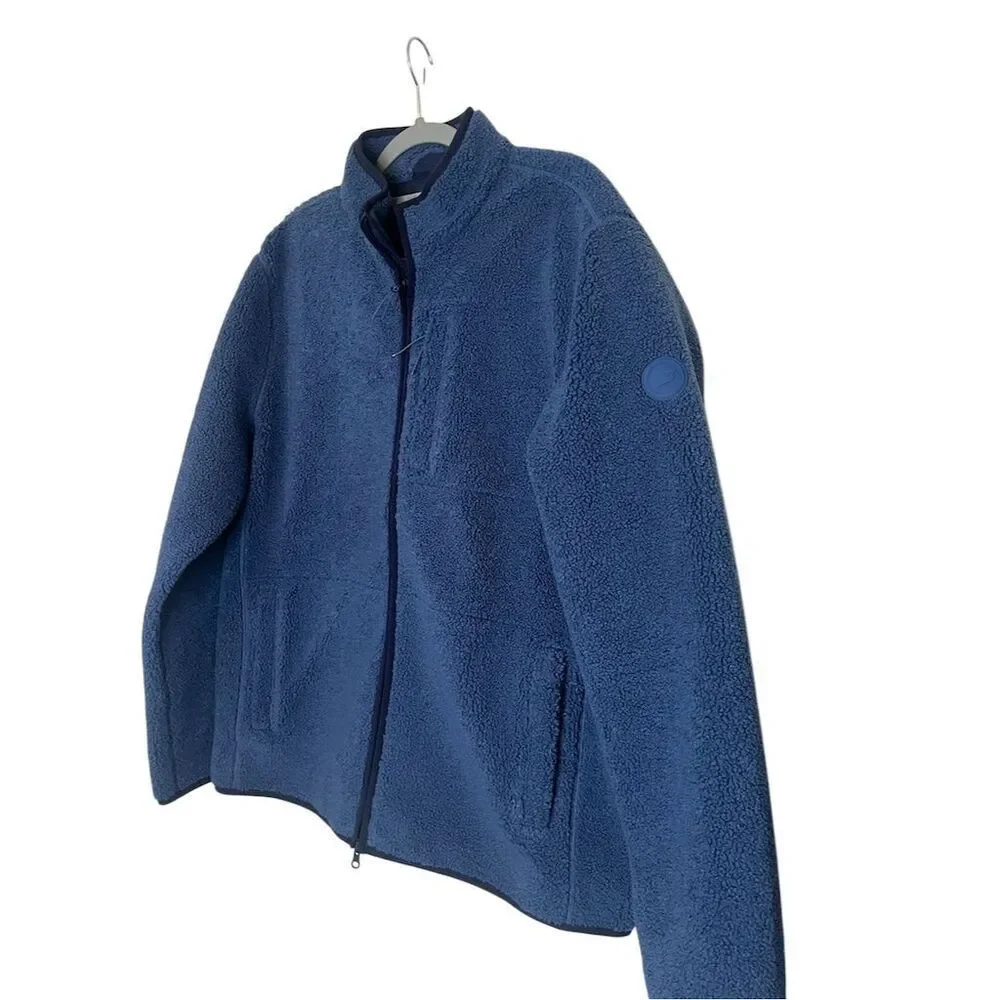 NWOT VINEYARD VINES SHERPA FLEECE BLUE MENS ZIP UP JACKET WOMENS SIZE‎ LARGE